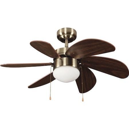 Ventilator de tavan cu lustra Wonderlamp Basic Marrón, 76.2x 41.5 cm, maro, 6 palete, 3 viteze, 50/60 Hz, Consum 22-35-55w, rpm:155-194-238