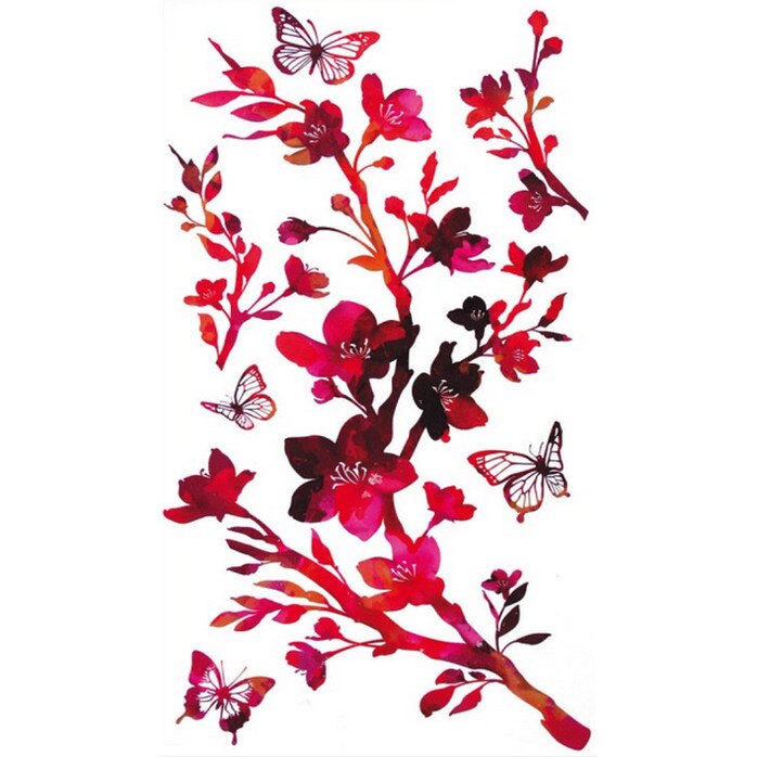 Sticker perete, creanga cu fluturi, 32 x 60 cm