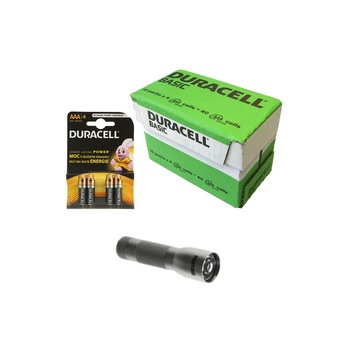 Baterii Duracell alcaline AAA, R3, Micro, LR03, MN 2400, cutie 40 baterii, blister 4 + lanterna LED Maxell cadou Baterii Duracell alcaline AAA, R3, Micro, LR03, MN 2400, cutie 40 baterii, blister 4 + lanterna LED Maxell cadou