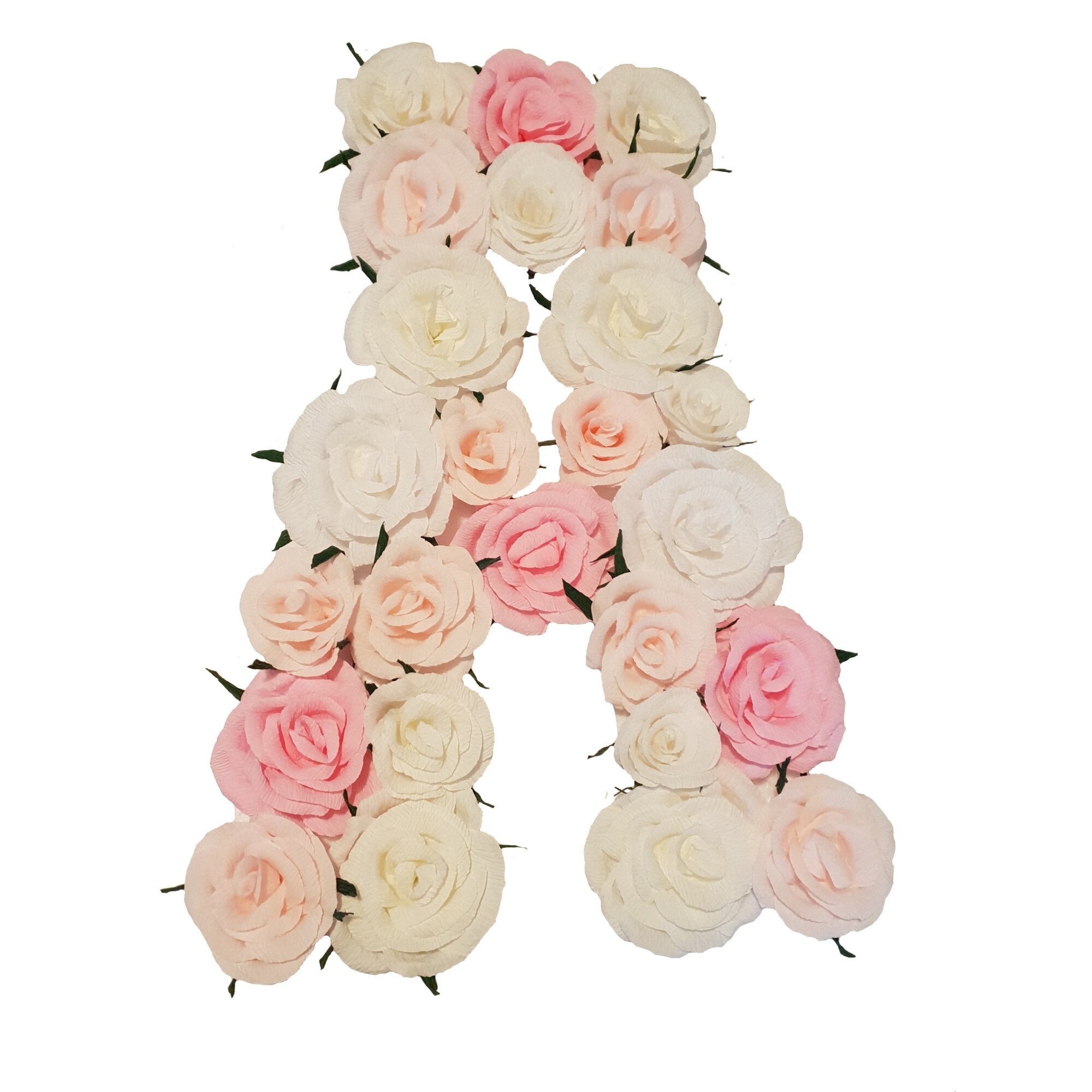 Litera volumetrica A Handmade Minis Boutique, alb cu roz