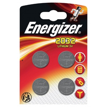 Baterii Energizer CR2032, 3V, 4 bucati Baterii Energizer CR2032, 3V, 4 bucati