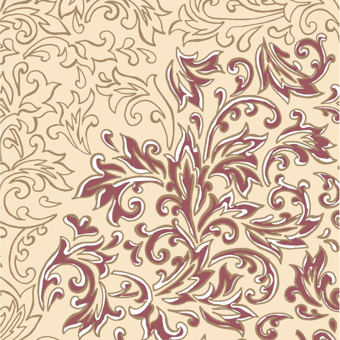 Set Servetele Delia, Creme / Bordeaux, 40x40 cm, 50 bucati