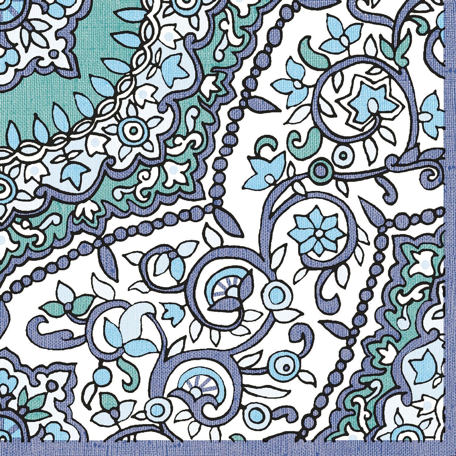 Set Servetele Folklore, Blue, 40x40 cm, 50 bucati