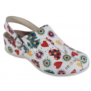 Saboti ortopedici de dama, MUBB 739 multicolor, piele naturala, talpic cu gel detasabil, 42 EU Saboti ortopedici de dama, MUBB 739 multicolor, piele naturala, talpic cu gel detasabil, 42 EU