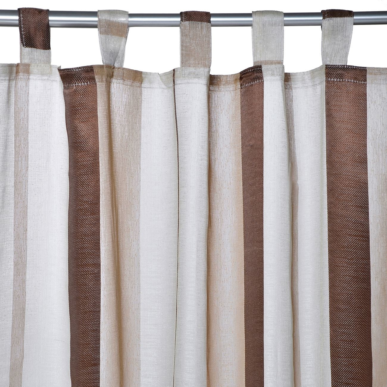 Perdea crem cu dungi, bride , Zola®, dimensiune: 140x250 cm