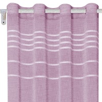 Draperie decorativa violet cu dungi albe , DecorCasa , 250 x 140 cm