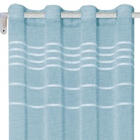 Draperie decorativa albastra cu dungi albe , DecorCasa , 250 x 140 cm