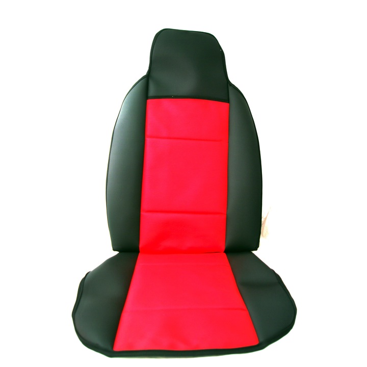 Комплект кожени калъфи AlMar RECARO за предните седалки, Черен/Червен, 2 бр.