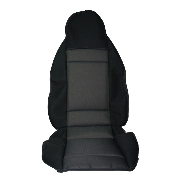 Комплект кожени калъфи AlMar за предните седалки, Черен/Сив, 2 бр