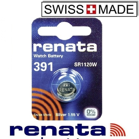 Pile Montre Renata 391 / SR1120SW / AG8 1.5V - Sans Mercure Longue Durée