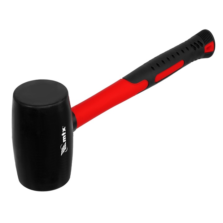 Чук гумен MTX, 680 g, Черна гума, Дръжка фибростъкло
