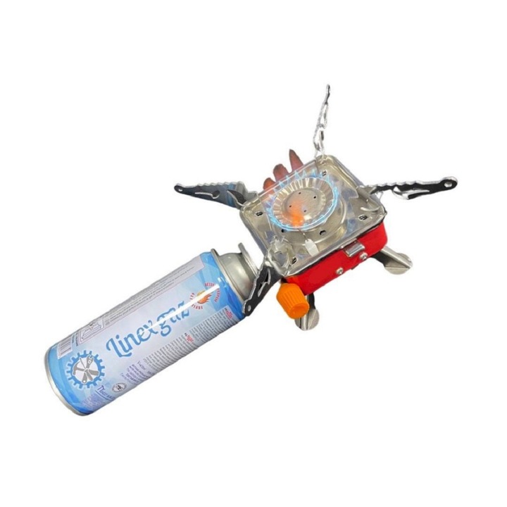 Aragaz portabil pe gaz cu rezerva gaz 227gr, putere 2800W, aprindere automata, design compact, portocaliu