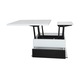 Masa cafea Locarno, extensibila, pal alb / negru, 900x700x410mm ( 1800x700x750mm)