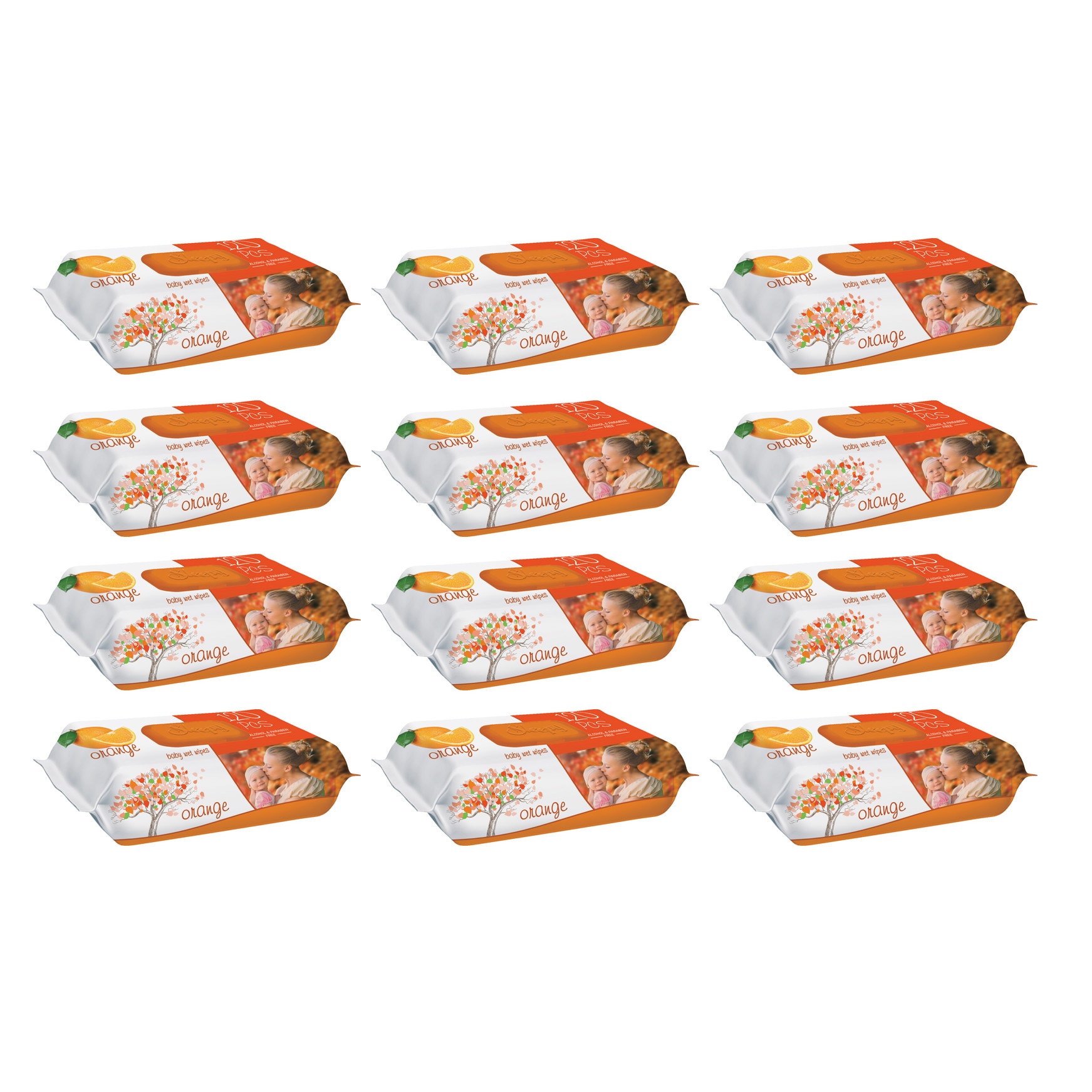 Set Servetele Umede SLEEPY ORANGE 12 pachete x 120 buc