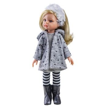 Papusa Claudia in cardigan gri cu stelute, Paola Reina Papusa Claudia in cardigan gri cu stelute, Paola Reina