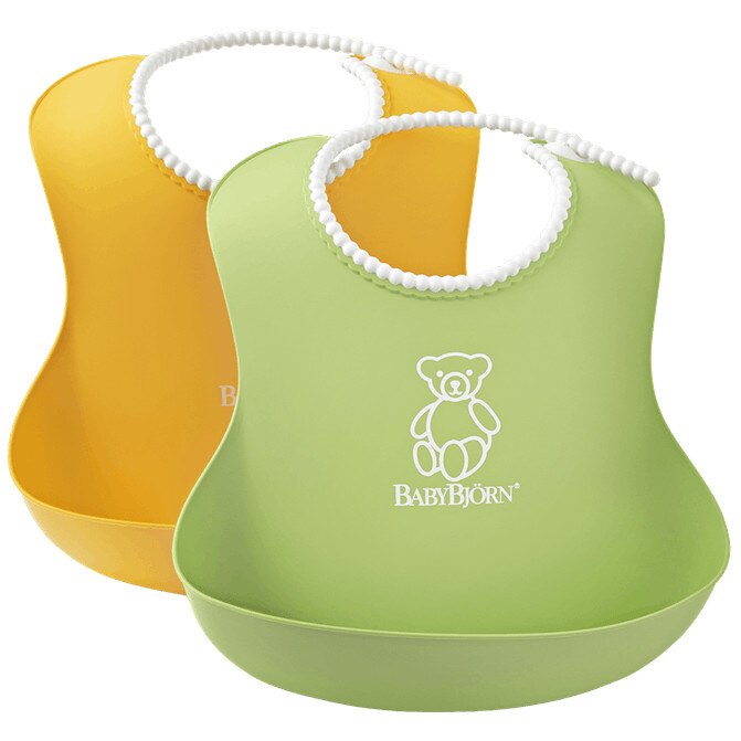 Set 2 bavete BabyBjorn 046203A, Soft Bib, Green/Yellow eMAG.ro