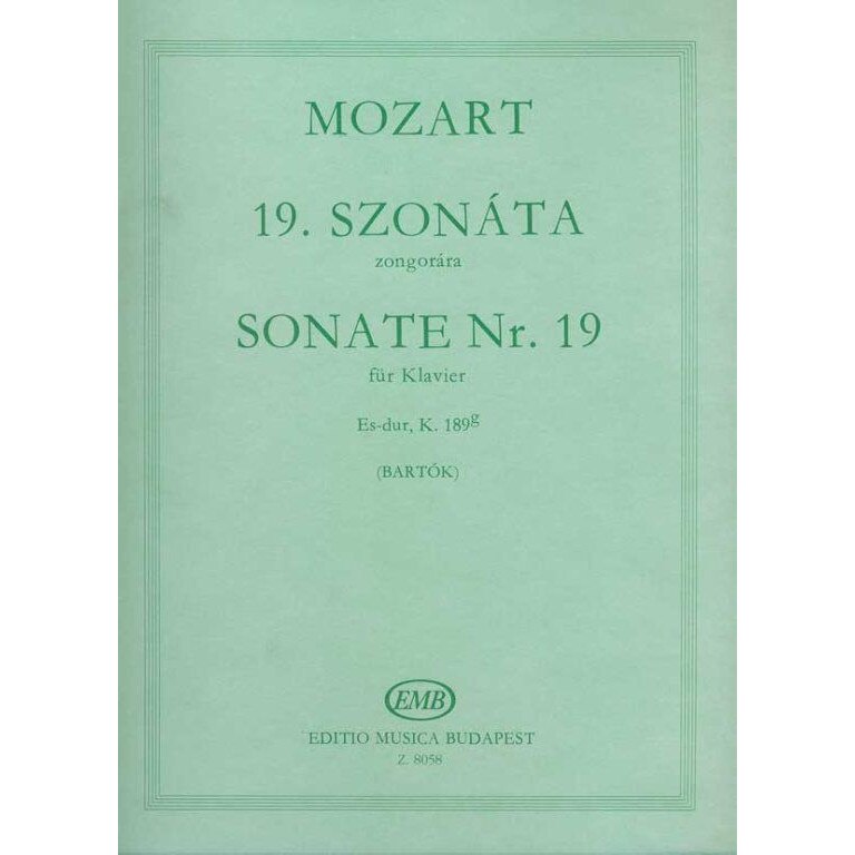 Mozart, Wolfgang Amadeus: Sonata No. 19 E-flat major, K 189g