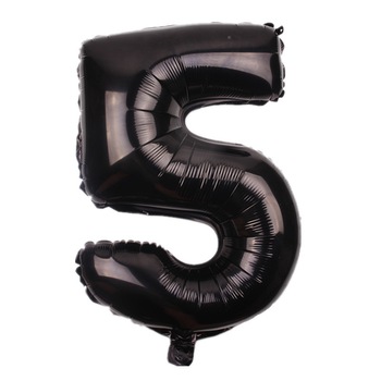 Balon folie, cifra 5, culoare negru, 105 cm, 1 buc Balon folie, cifra 5, culoare negru, 105 cm, 1 buc