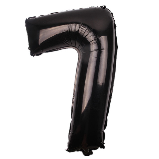 Balon folie, cifra7, culoare negru, 105 cm, 1 buc