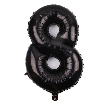 Balon folie, cifra 8, culoare negru, 105 cm, 1 buc Balon folie, cifra 8, culoare negru, 105 cm, 1 buc