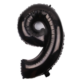 Balon folie, cifra 9, culoare negru, 105 cm, 1 buc Balon folie, cifra 9, culoare negru, 105 cm, 1 buc