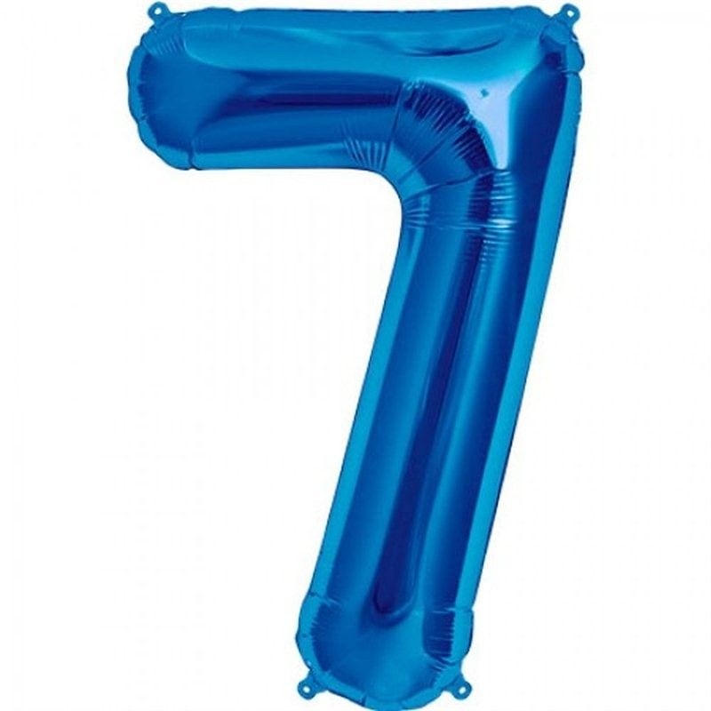 Balon folie, cifra 7, culoare albastru, 105 cm, 1 buc