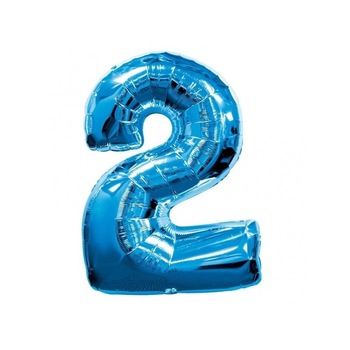 Balon folie, cifra 2, culoare albastru, 105 cm, 1 buc Balon folie, cifra 2, culoare albastru, 105 cm, 1 buc