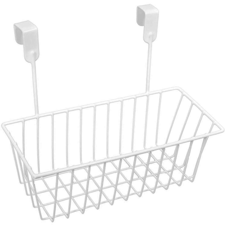 Cos depozitare suspendabil pentru bucatarie, Metal, Alb 28x12x22 cm