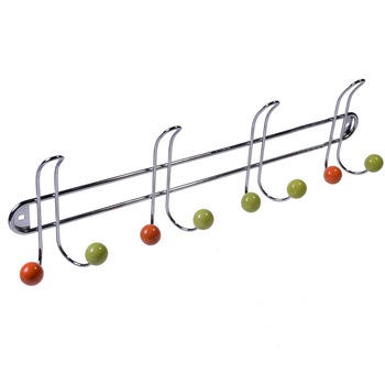 Cuier perete cu 4 agatatori, Metalic, Multicolor, 45x12x4 cm Cuier perete cu 4 agatatori, Metalic, Multicolor, 45x12x4 cm