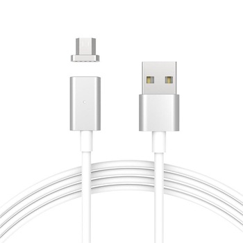 Cablu USB - cap magnetic pentru IPHONE 5/6/7/8/X Lightning , 1 metru, argintiu Cablu USB - cap magnetic pentru IPHONE 5/6/7/8/X Lightning , 1 metru, argintiu