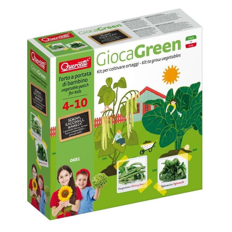 Set creativ pentru copii Gioca Green plantare si crestere Spanac si Fasole Quercetti