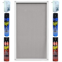 pachet - plasa insecte pentru geam cu profil din aluminiu alb maro gri  2 x raid spray anti-insecte taratoare 400ml  2 x raid insecticid pentru muste si tantari 400ml  2 x riddex pest repeller aparat cu ultrasunete imagen 1_0_
0