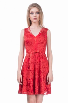 Rochie rosie din dantela natasa, Rosu Rochie rosie din dantela natasa, Rosu