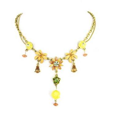 Colier fantezie cu floricele - BeSpecial 3067, 42, Auriu