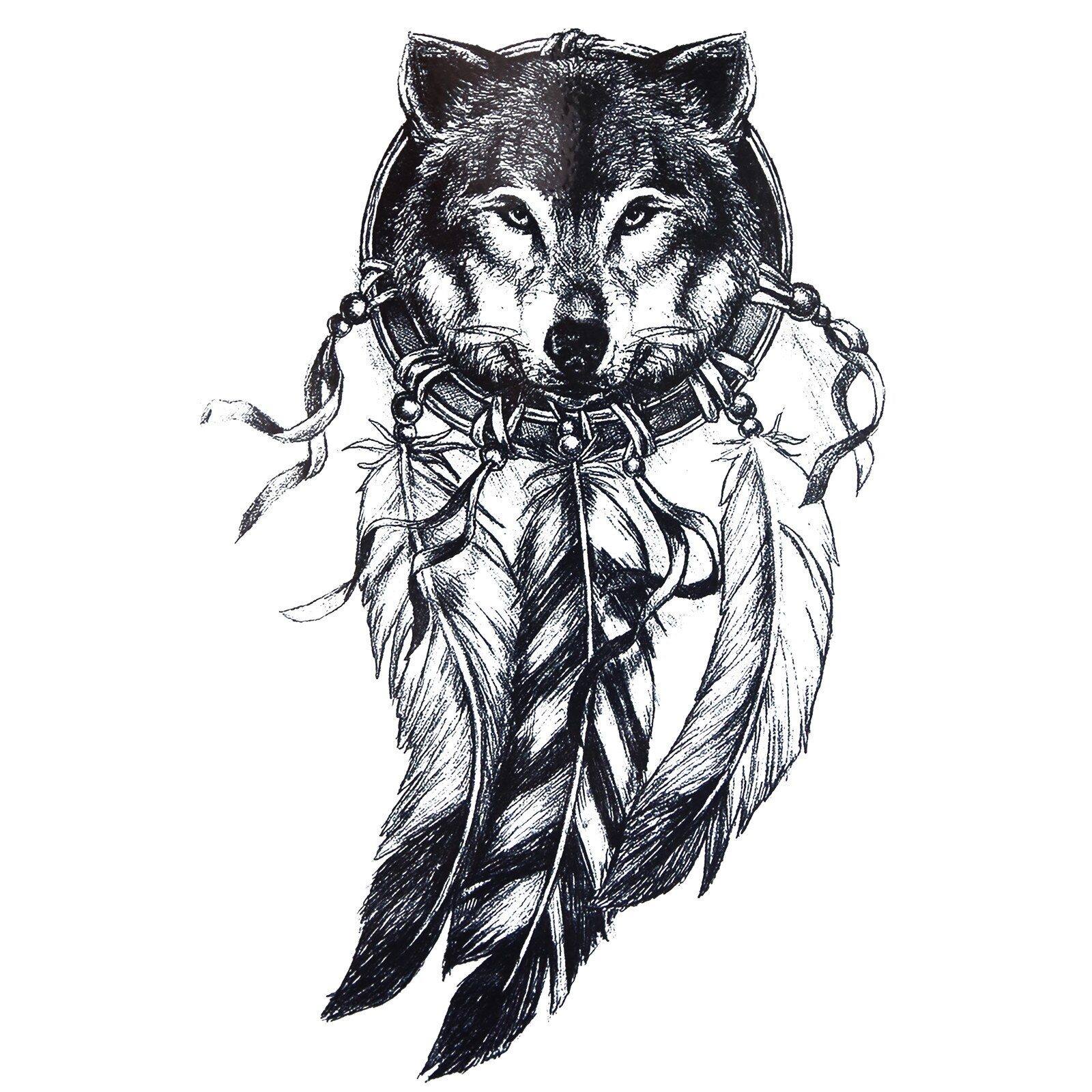 Tatuaj temporar - Wolf Dreamcatcher, Flash Tattoos Romania