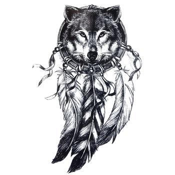 Tatuaj temporar - Wolf Dreamcatcher, Flash Tattoos Romania Tatuaj temporar - Wolf Dreamcatcher, Flash Tattoos Romania