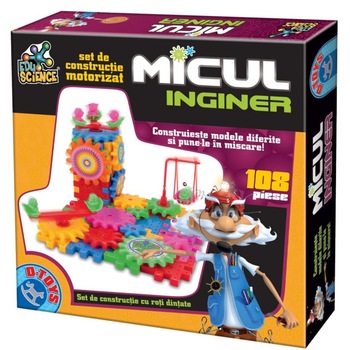 Set de construit motorizat- Micul inginer- 108 piese Set de construit motorizat- Micul inginer- 108 piese