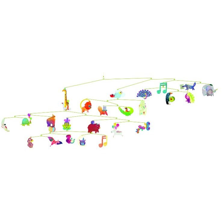 Decoratie mobil Animale vesele, Djeco Multicolor