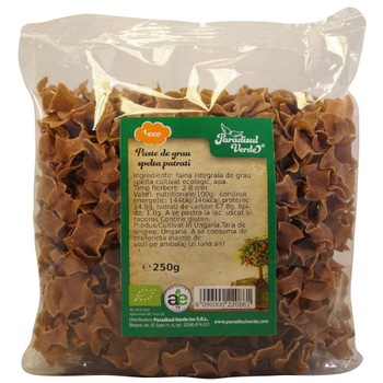 Paste Grau Spelta Integral Bio Patrate Paradisul Verde 250gr Paste Grau Spelta Integral Bio Patrate Paradisul Verde 250gr