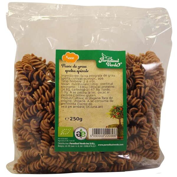 Paste Grau Spelta Integral Bio Spirale Paradisul Verde 250gr