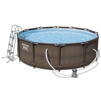 Set piscina Bestway Mykonos Lux structura metalica, 366 x 100 cm Set piscina Bestway Mykonos Lux structura metalica, 366 x 100 cm