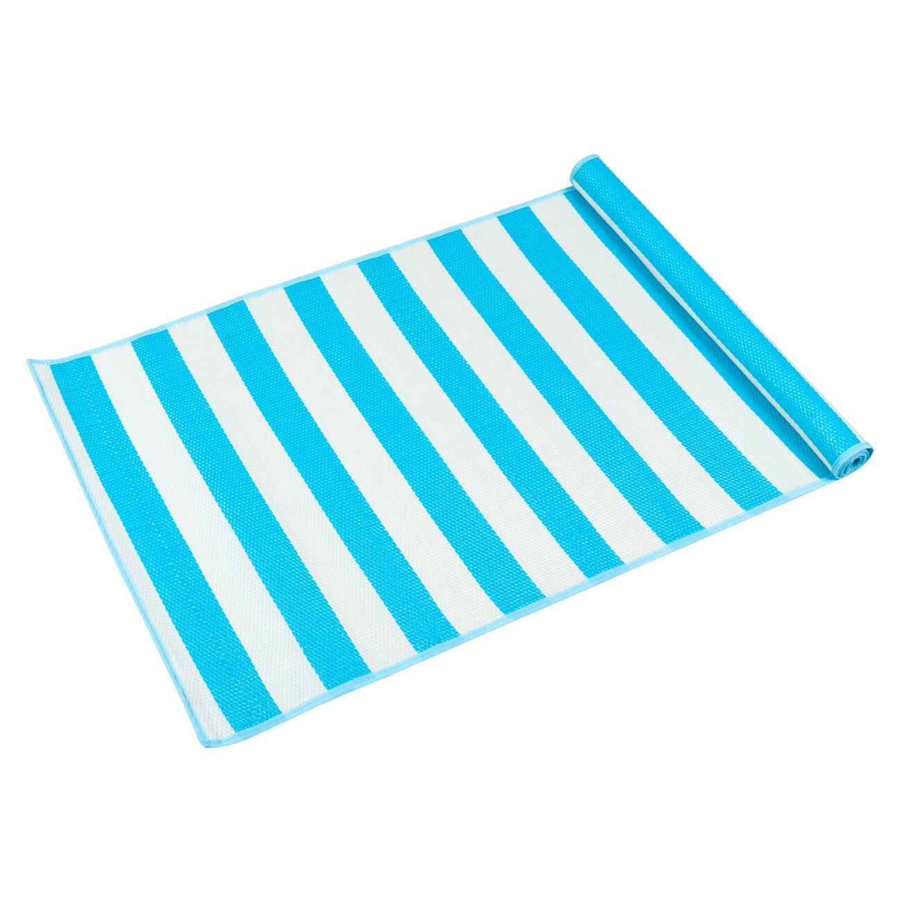 Rogojina pentru plaja Soda Summer, model in dungi, albastru-alb, 180x60 cm