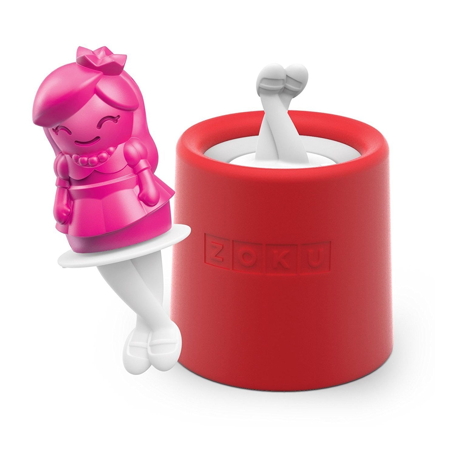 Matrita inghetata ZOKU Quick Maker ZK123-015 Printesa, nu contine BFA, ideala pentru calmarea inflamatiei gingiilor, Rosu