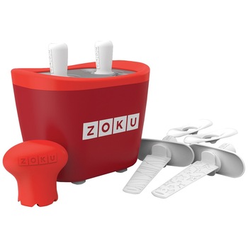 Aparat de inghetata ZOKU Quick Pop Maker ZK107 RD, 2 incinte, 7 minute, nu contine BPA, Rosu Aparat de inghetata ZOKU Quick Pop Maker ZK107 RD, 2 incinte, 7 minute, nu contine BPA, Rosu