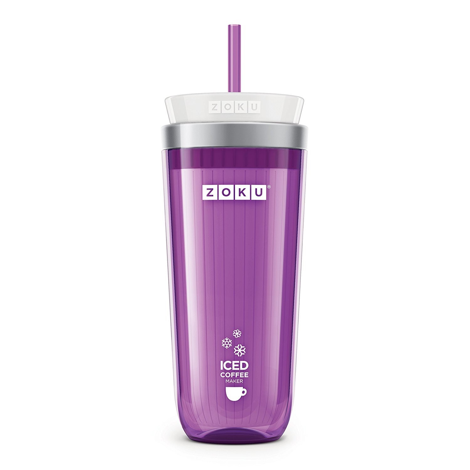 Pahar pentru preparare slush de cafea ZOKU Quick Maker ZK121, 7 minute, nu contine BPA, 325 ml, Mov