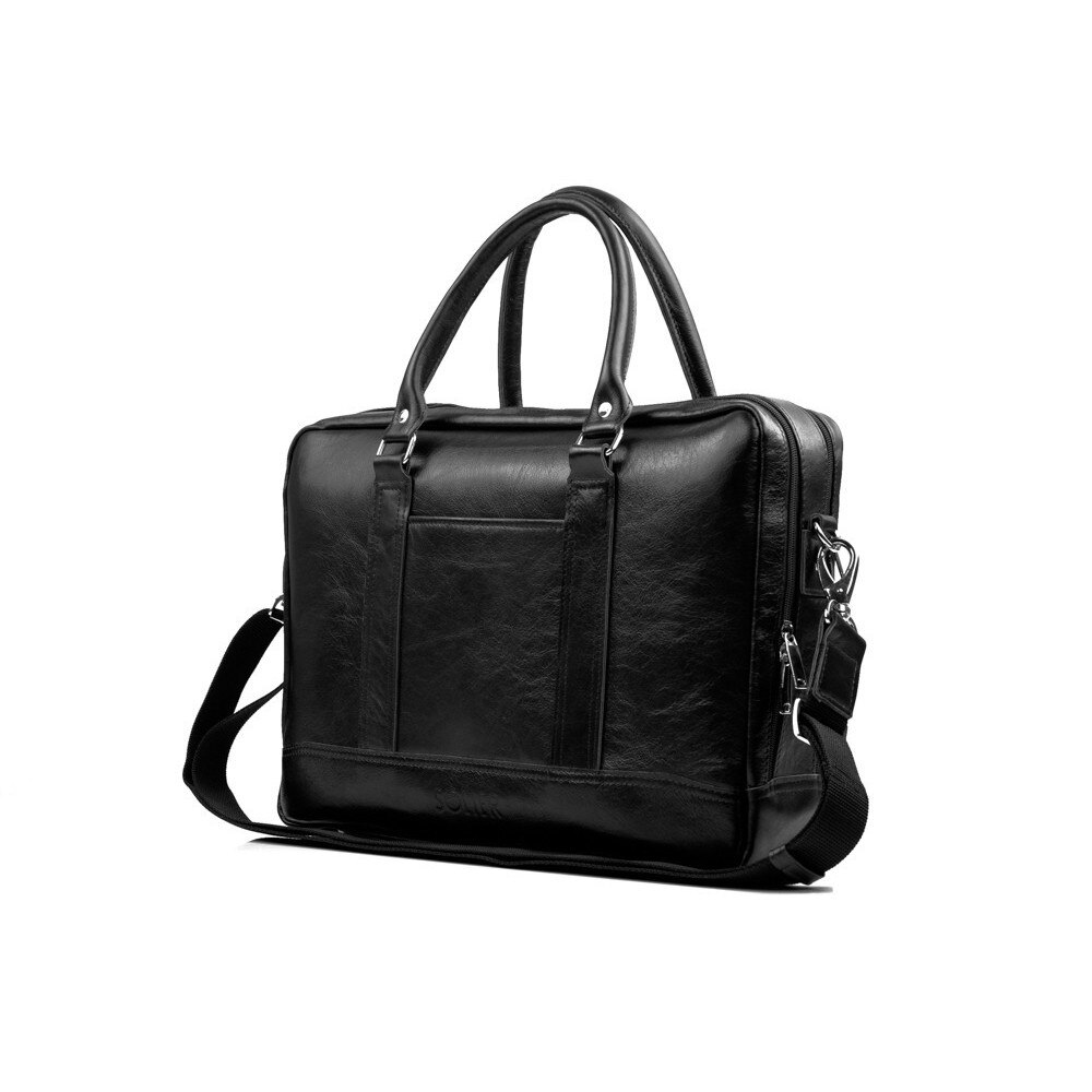 Solier, Geanta messenger Aberdeen SL02, piele naturala, Negru