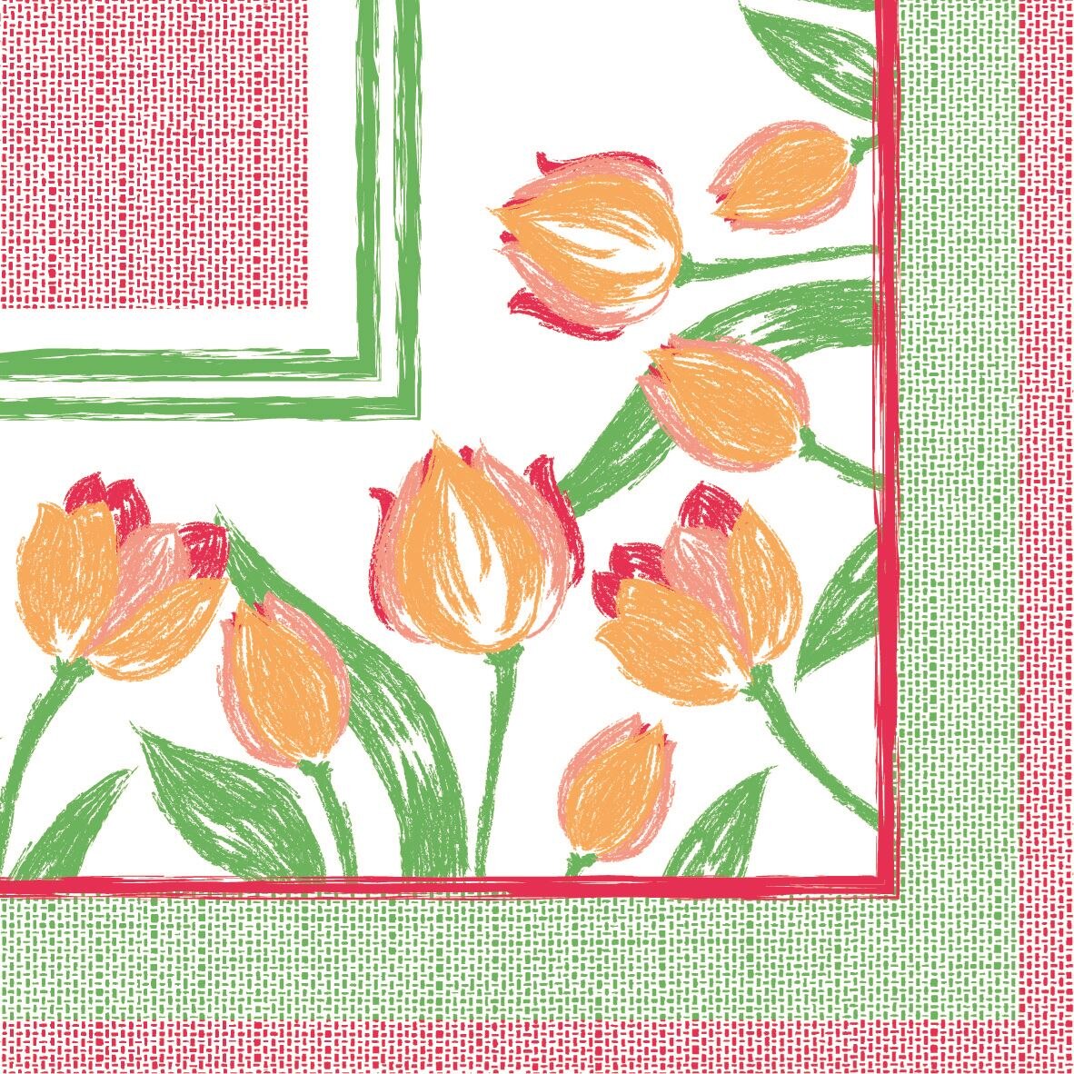 Set Servetele Jaqueline, Red / Green, 40x40 cm, 50 bucati