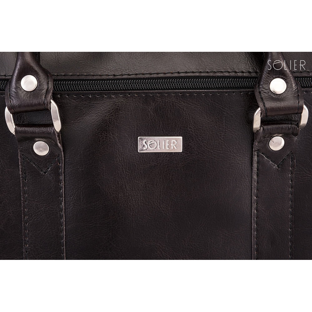 Geanta laptop Solier Kilbridge din piele naturala, Maro SL03