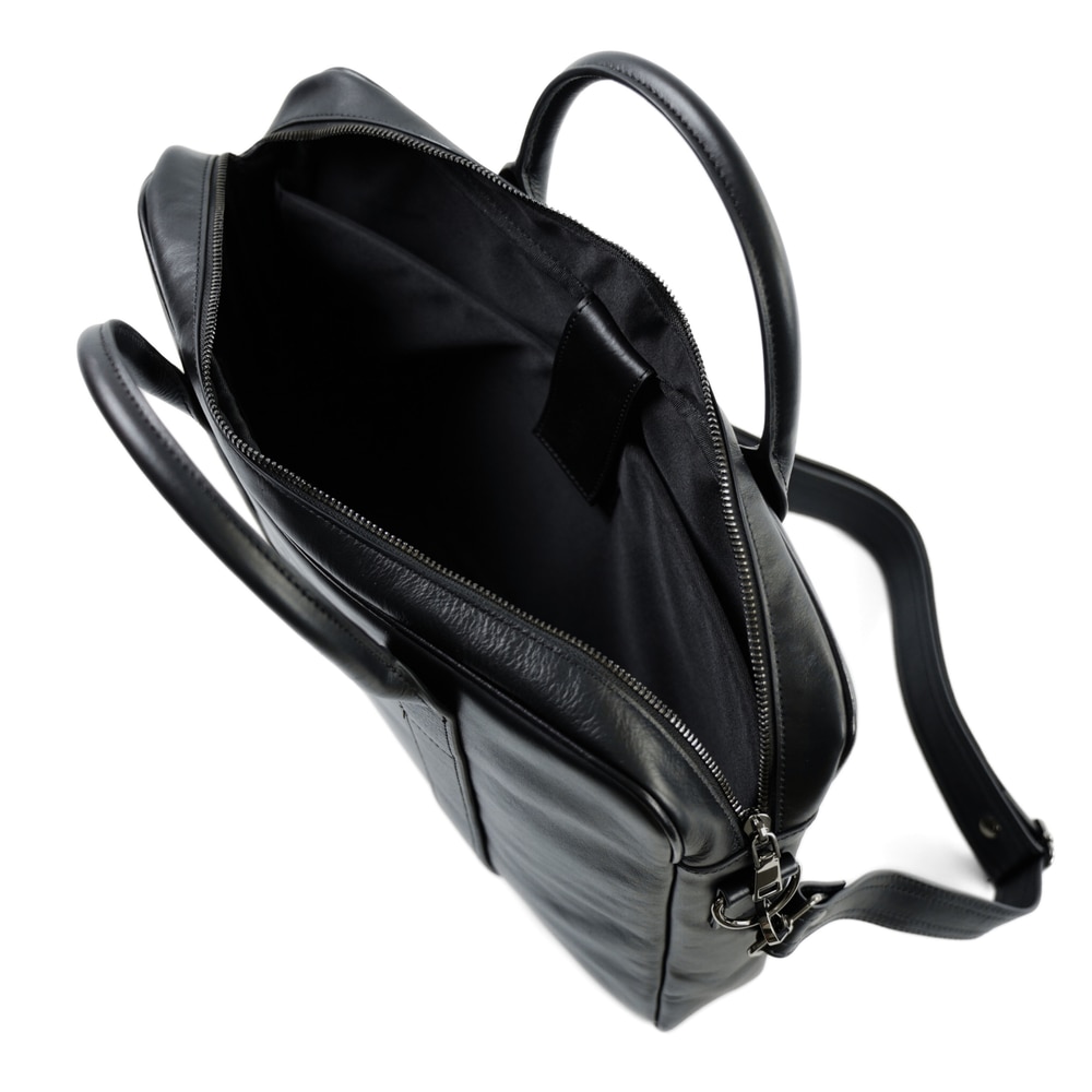 Geanta laptop Solier EDYNBURG din piele naturala, negru SL20