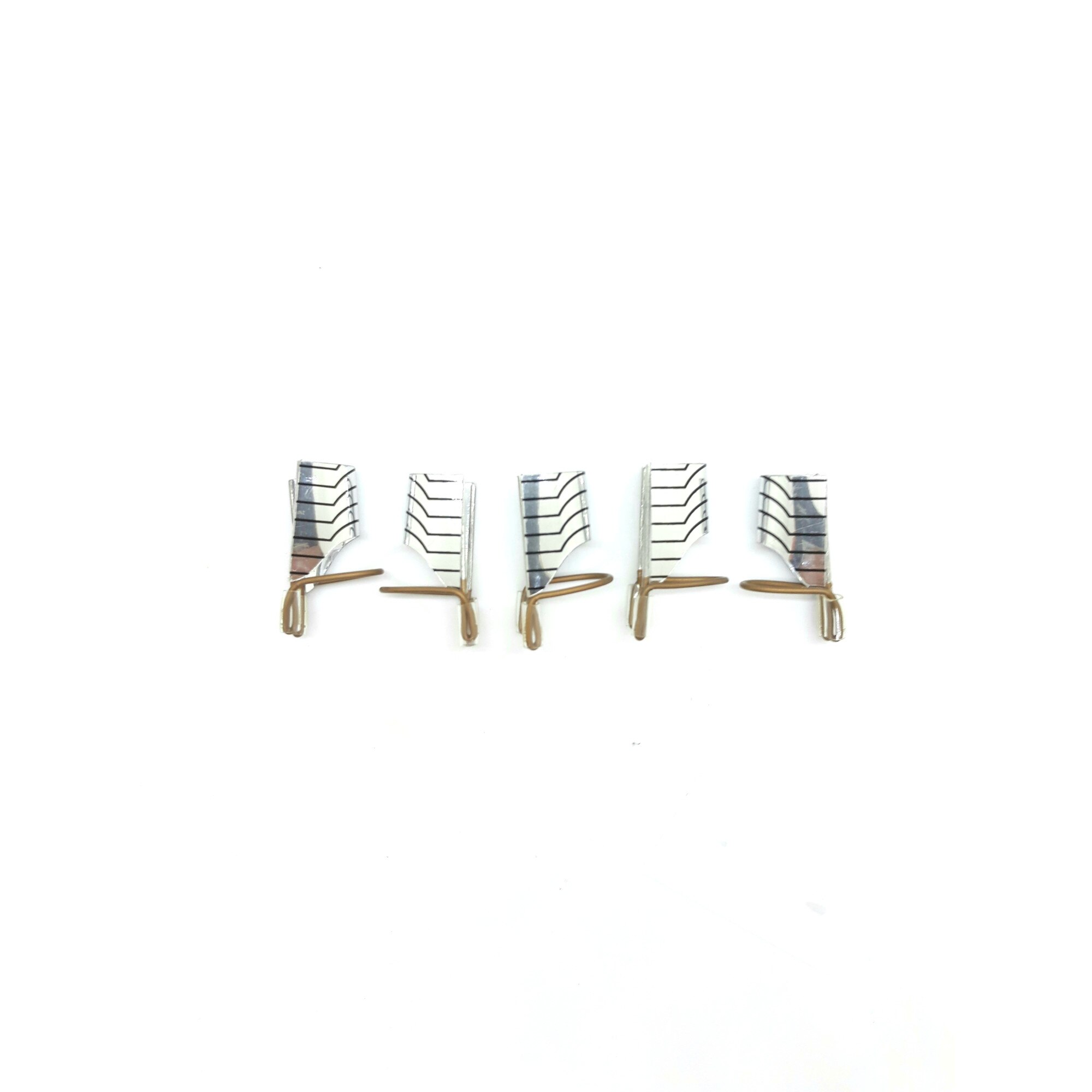 Forme extensii unghii, metalice, reutilizabile - 5 buc / set, culoare argintiu
